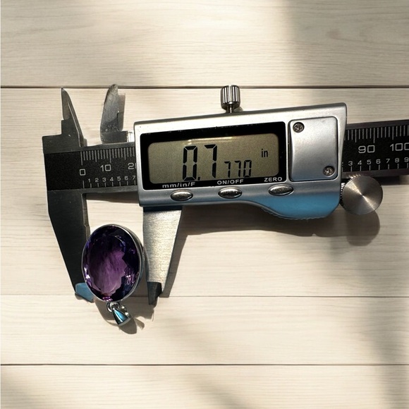 Large Oval Amethyst Sterling Silver Necklace - Picture 10 of 14